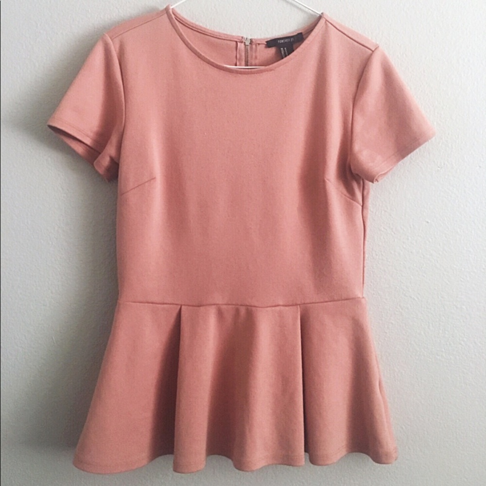 Forever 21 Pink Peplum Top